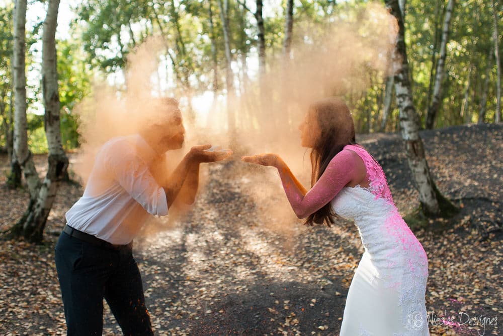 poudre holi mariage trash the dress Lille Nicolas Desvignes
