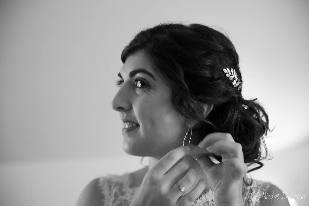 Mariage à la Gentilhommière d'Artres 2 boucle d'oreille mariage