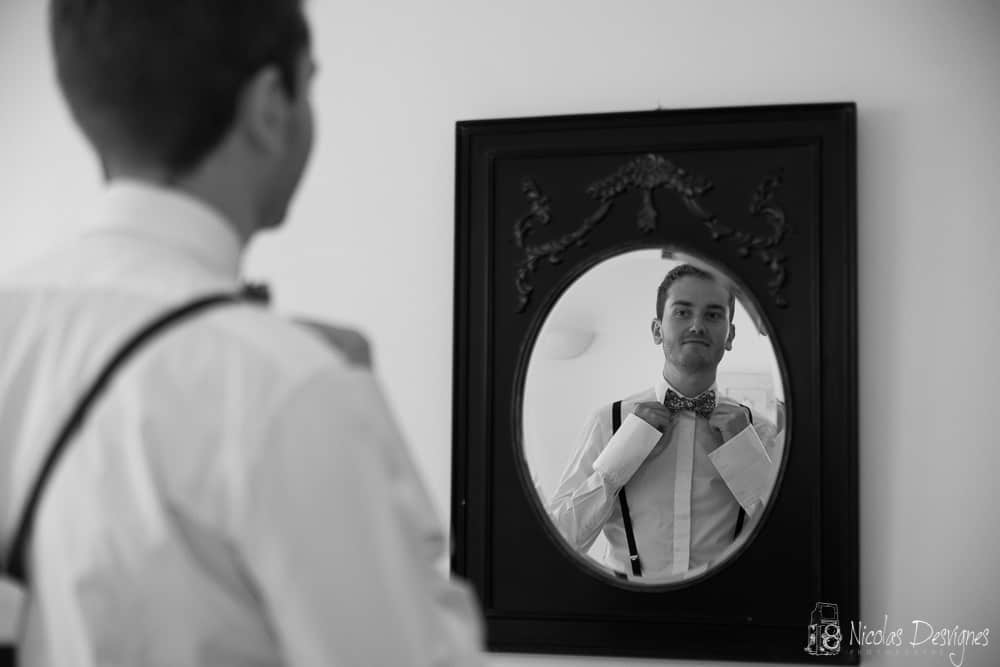 Mariage à la Gentilhommière d'Artres 4 préparatif du marié