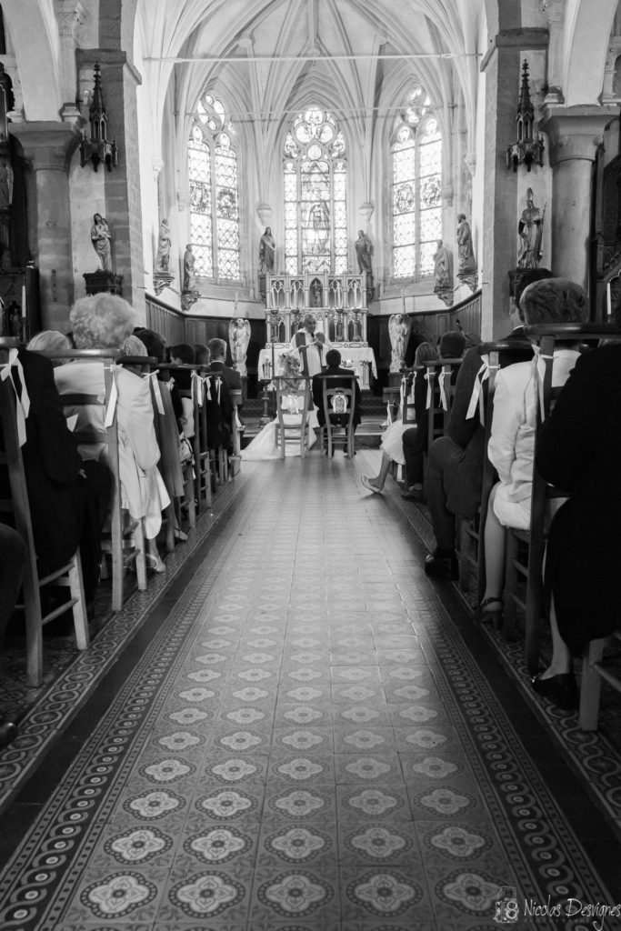 Mariage au château de Philiomel - Lillers 8 vue d'ensemble église mariage Houchain